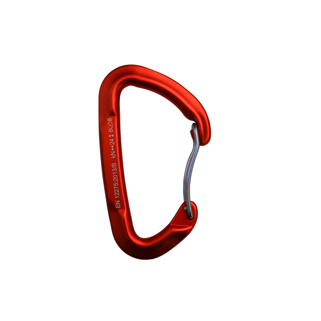 Flashed Bent Wire Gate Carabiner Orange