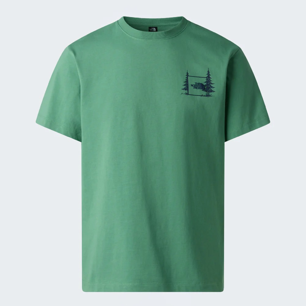 The North Face Relaxed Tee S/S - Camping Graphic (X Large, Dimmed Algae)