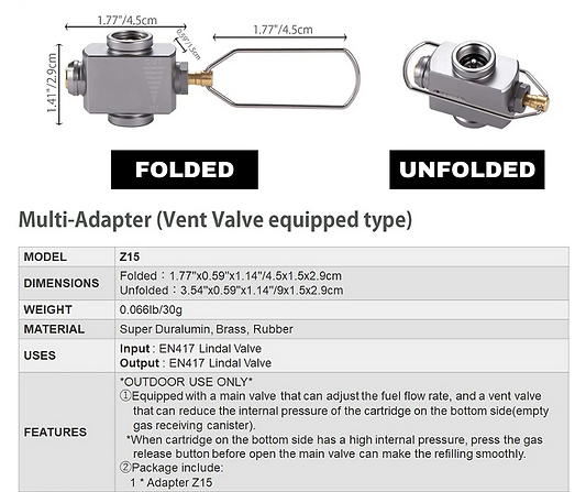 Outdoor Elements Gas Refill Adapter