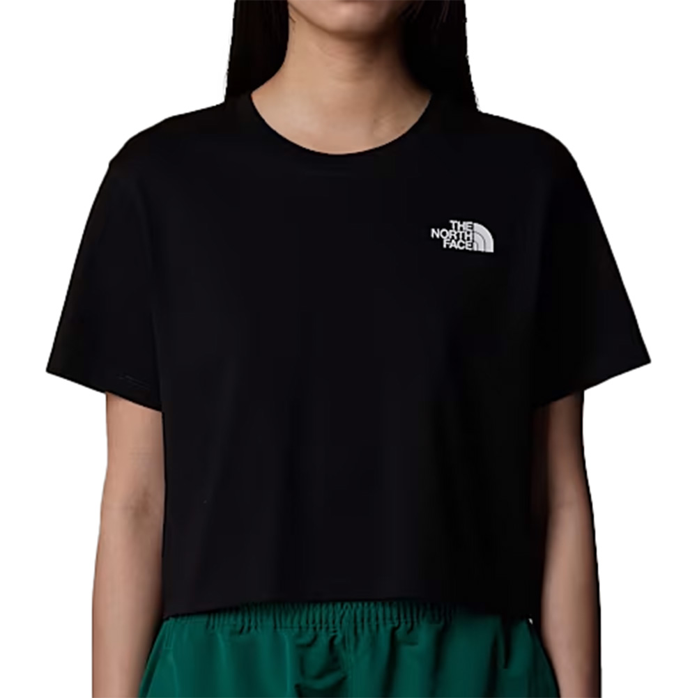 The North Face Cropped Simple Dome Tee – Women's (X Small, TNF Black)