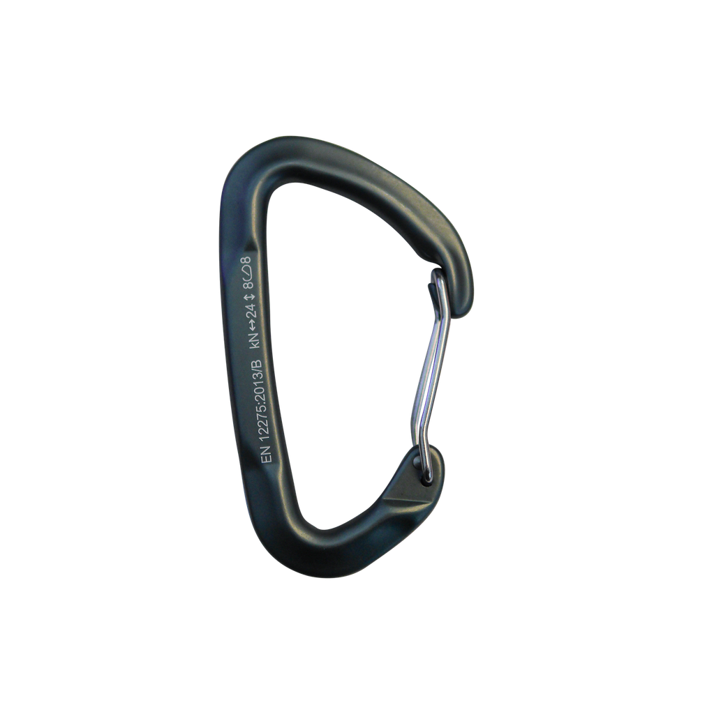 Flashed Straight Wire Gate Carabiner Grey