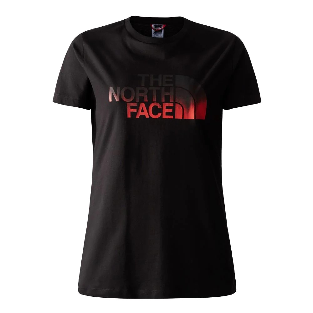 The North Face Easy Tee – Women's (X Small, TNF Black - Red Dip Dye)