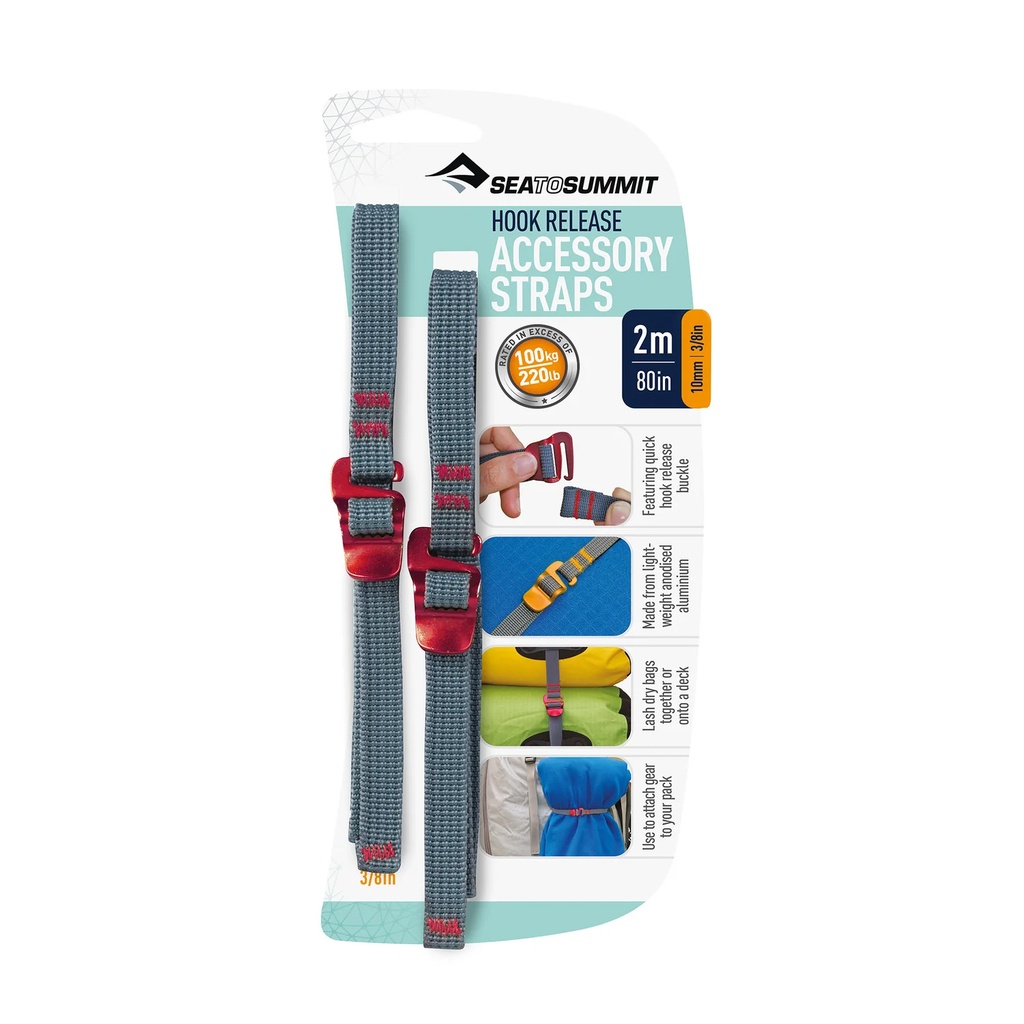 Sea to Summit Accessory Straps with Hook Release (2M, 10mm)