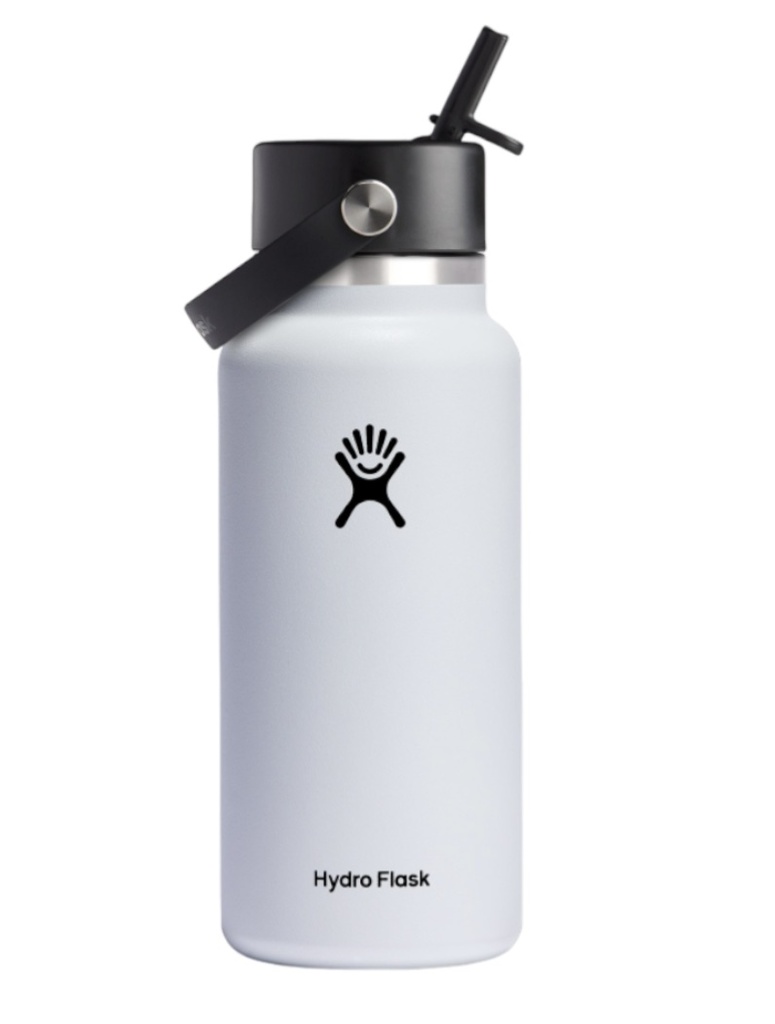 Hydro Flask Wide Mouth w/Straw Cap 32oz (White)