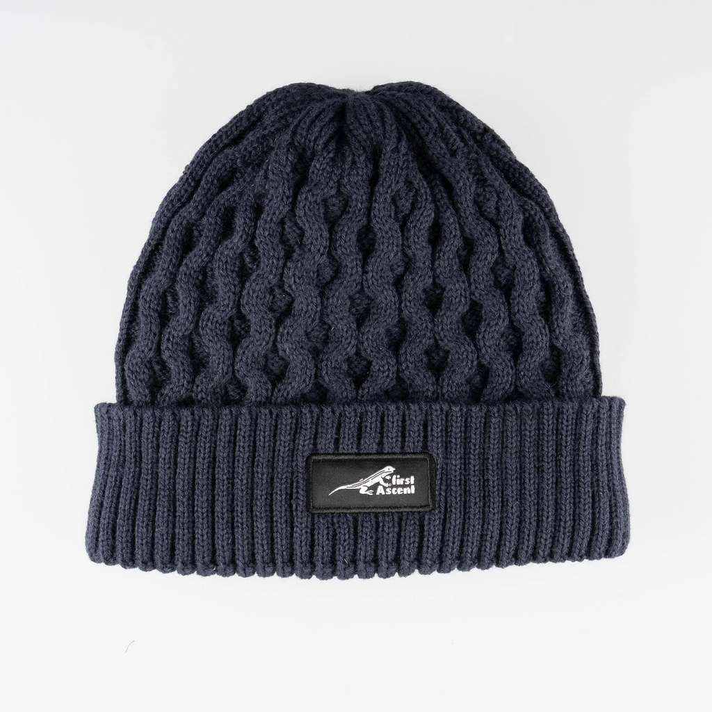 First Ascent Cable Knit Beanie (Navy)