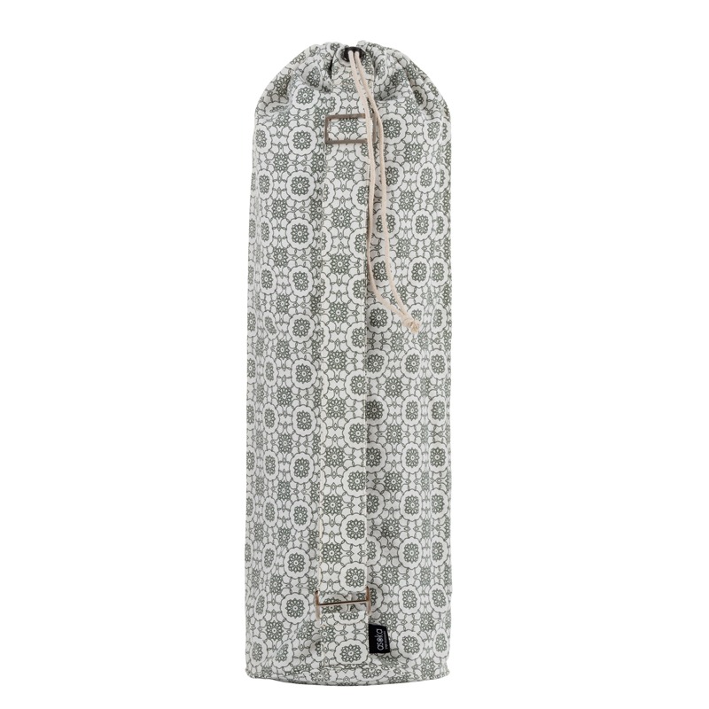 Asoka Drawstring Yoga Mat Bag (Olive Green/Gold Lotus)