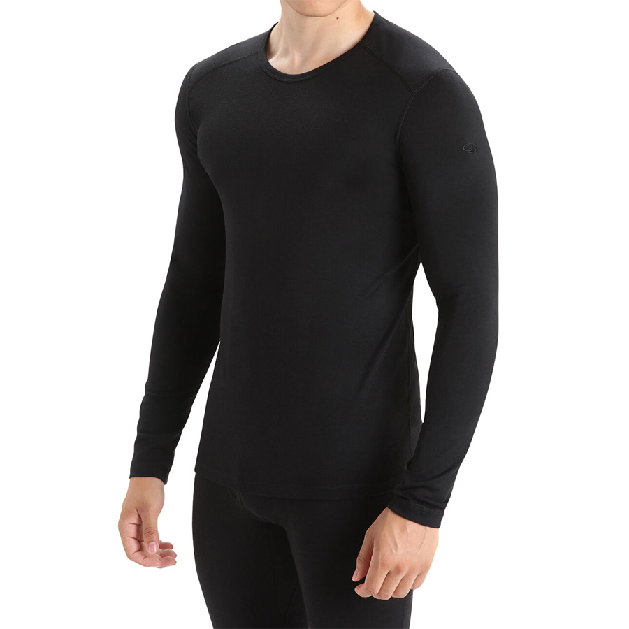 Icebreaker Oasis LS Crewe 200 – Men's (Small, Black)