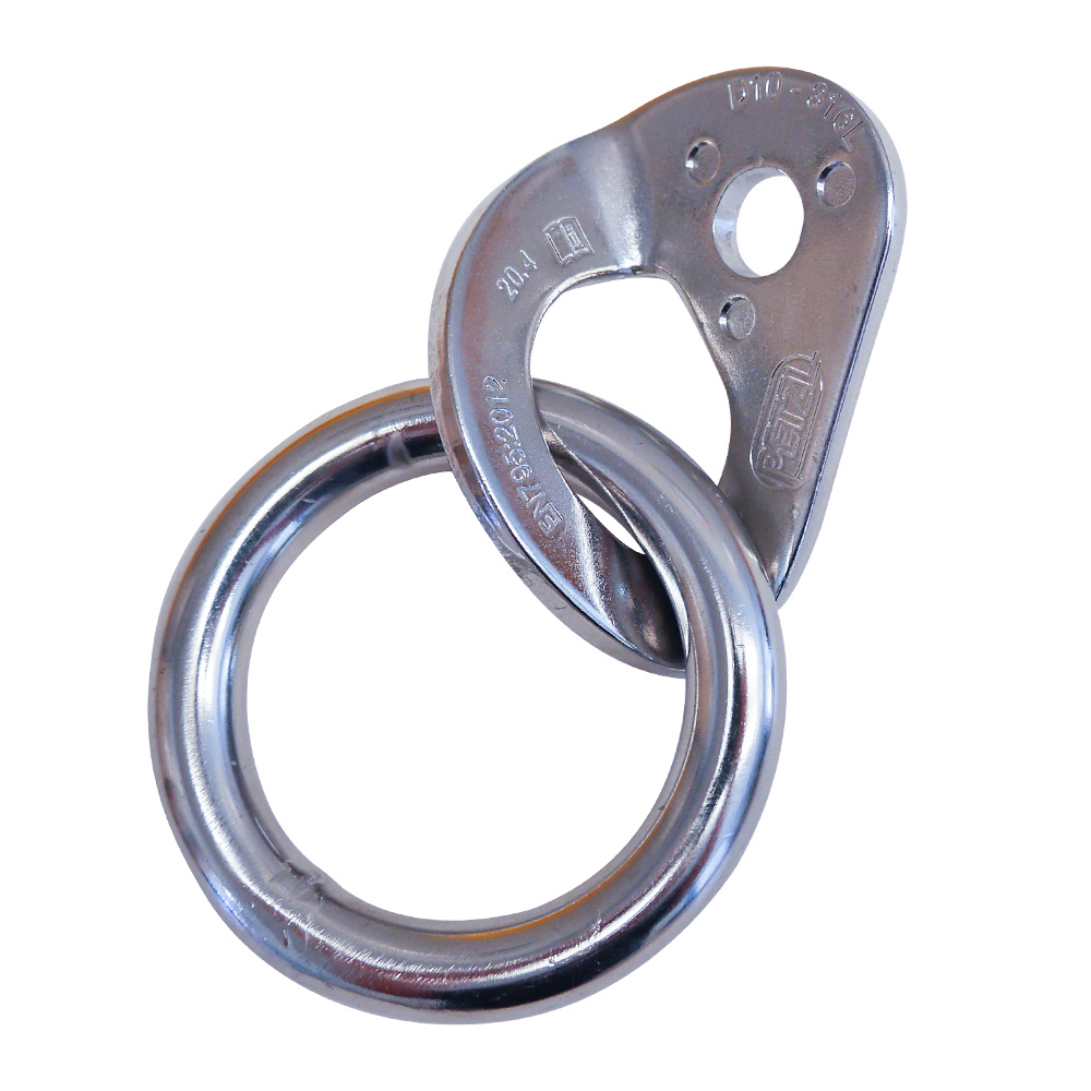 Pure Steel SINGLE Rappel Ring w/ Petzl Coeur Hanger S/S