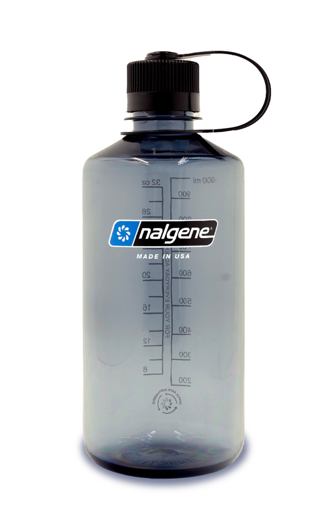 Nalgene Narrow Mouth Water Bottle (0.94L)(32OZ) (Grey w/ Black cap)